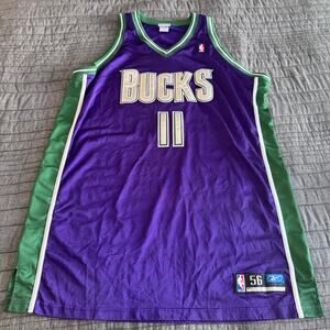 Authentic Reebok TJ Ford NBA Milwaukee Bucks Purple Home Jersey Men's Size 56